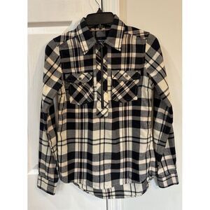MARMOT Women's  Joss Flannel 1/2 Zip Shirt Sz XS Plaid Lightweight‎